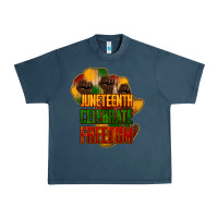 Midnight Navy Juneteenth celebrate freedom Urban Heavy Tee - HowdyJamesFarm