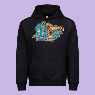 Gemstone Wood Leopard Patch Urban Hoodie Designed By Adodesignshop