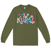 Army Green Easter Nurse Long Sleeve Tee - OliviaCreatesArt