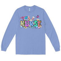 Colony Blue Easter Nurse Long Sleeve Tee - OliviaCreatesArt