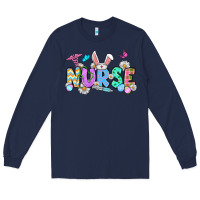 Navy Easter Nurse Long Sleeve Tee - OliviaCreatesArt