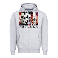 Heather Grey funny horror friends scary movies halloween costume sweatshirt Zipper Hoodie - longCreatives