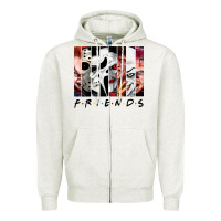 Oatmeal Heather funny horror friends scary movies halloween costume sweatshirt Zipper Hoodie - longCreatives