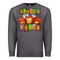 Charcoal Heather spooky vibes Premium Sweatshirt - AdoDesignShop