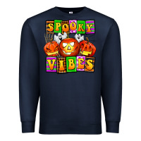 Navy spooky vibes Premium Sweatshirt - AdoDesignShop