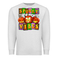 Oatmeal Heather spooky vibes Premium Sweatshirt - AdoDesignShop