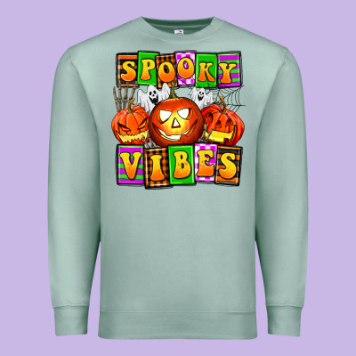 Spooky Vibes Premium Sweatshirt Designed By Adodesignshop