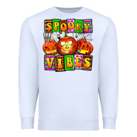 White spooky vibes Premium Sweatshirt - AdoDesignShop