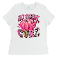 White go fight cure pumpkin Ladies Tee - texasbilliewilder