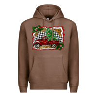 Chestnut Christmas Truck With Christmas Tree Premium Hoodie - RanaPortraitStore