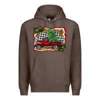 Coffee Christmas Truck With Christmas Tree Premium Hoodie - RanaPortraitStore