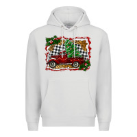 Dove Grey Christmas Truck With Christmas Tree Premium Hoodie - RanaPortraitStore