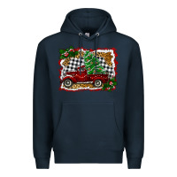 Navy Christmas Truck With Christmas Tree Premium Hoodie - RanaPortraitStore