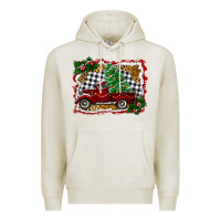 Oatmeal Heather Christmas Truck With Christmas Tree Premium Hoodie - RanaPortraitStore