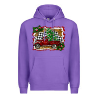 Purple Christmas Truck With Christmas Tree Premium Hoodie - RanaPortraitStore
