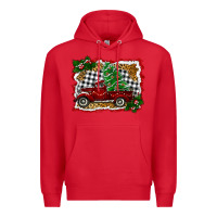 Red Christmas Truck With Christmas Tree Premium Hoodie - RanaPortraitStore