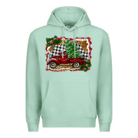 Seafoam Christmas Truck With Christmas Tree Premium Hoodie - RanaPortraitStore