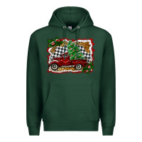 Sports Green Christmas Truck With Christmas Tree Premium Hoodie - RanaPortraitStore