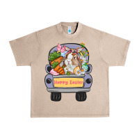 French Oak Happy Easter bunny truck Easter Day Urban Heavy Tee - CowGirlArtShop