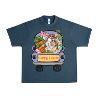 Midnight Navy Happy Easter bunny truck Easter Day Urban Heavy Tee - CowGirlArtShop