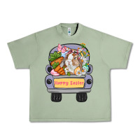 Oil Green Happy Easter bunny truck Easter Day Urban Heavy Tee - CowGirlArtShop