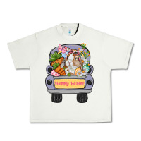 Pistachio Happy Easter bunny truck Easter Day Urban Heavy Tee - CowGirlArtShop