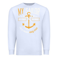 White Proud Navy Mother for Moms of Sailors Proud Mom Navy Family Premium Sweatshirt - longCreatives