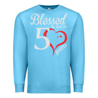 Ocean Blue Vintage 50th Birthday Blessed By God For 50 Years Birthday Premium Sweatshirt - longCreatives
