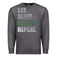 Charcoal Heather Destiny  Eat Sleep Destiny Repeat Short Sleeve Premium Sweatshirt - longCreatives