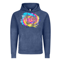 Vintage Denim Mama Tie dye Leopard Vintage Hoodie - CowCowDesign
