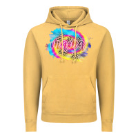 Vintage Mustard Mama Tie dye Leopard Vintage Hoodie - CowCowDesign