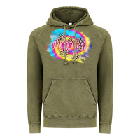 Vintage Olive Mama Tie dye Leopard Vintage Hoodie - CowCowDesign