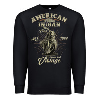 Black Vintage American Motorcycle Indian for Old Biker Gifts Premium Sweatshirt - longCreatives