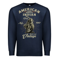 Navy Vintage American Motorcycle Indian for Old Biker Gifts Premium Sweatshirt - longCreatives