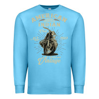 Ocean Blue Vintage American Motorcycle Indian for Old Biker Gifts Premium Sweatshirt - longCreatives