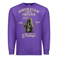 Purple Vintage American Motorcycle Indian for Old Biker Gifts Premium Sweatshirt - longCreatives