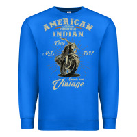 True Royal Vintage American Motorcycle Indian for Old Biker Gifts Premium Sweatshirt - longCreatives