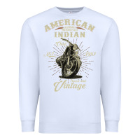 White Vintage American Motorcycle Indian for Old Biker Gifts Premium Sweatshirt - longCreatives