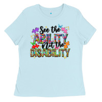 Baby Blue see the ability not the disability nca Ladies Tee - NancyCooperArtShop