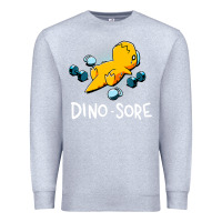 Heather Grey Dino Sore Funny Dinosaur Workout Gym Fitness Lifting Premium Sweatshirt - longCreatives