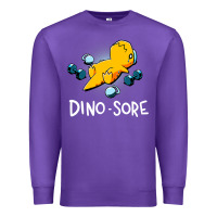 Purple Dino Sore Funny Dinosaur Workout Gym Fitness Lifting Premium Sweatshirt - longCreatives