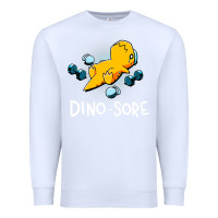 White Dino Sore Funny Dinosaur Workout Gym Fitness Lifting Premium Sweatshirt - longCreatives
