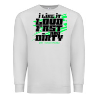 Dove Grey Dirt Modified Racing Apparel Sprint Car Dirt Track Racing Premium Sweatshirt - longCreatives