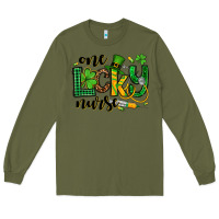 Army Green St. Patrick's Day One lucky Nurse Long Sleeve Tee - OliviaCreatesArt
