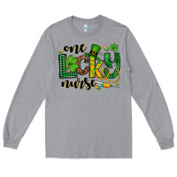 Heather Grey St. Patrick's Day One lucky Nurse Long Sleeve Tee - OliviaCreatesArt