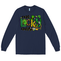 Navy St. Patrick's Day One lucky Nurse Long Sleeve Tee - OliviaCreatesArt