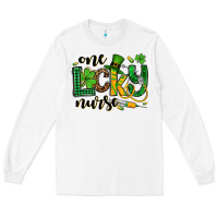 White St. Patrick's Day One lucky Nurse Long Sleeve Tee - OliviaCreatesArt