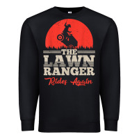 Black the lawn ranger rides again shirt  cute lawn caretaker gift Premium Sweatshirt - longCreatives