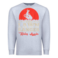 Heather Grey the lawn ranger rides again shirt  cute lawn caretaker gift Premium Sweatshirt - longCreatives