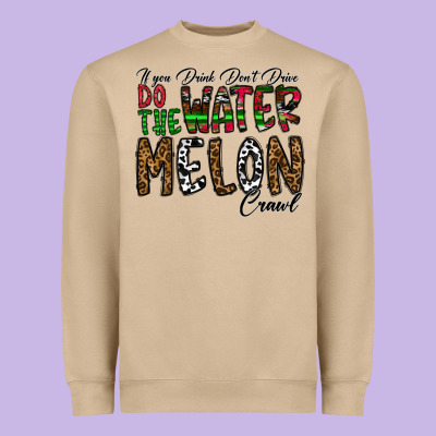 If You Drink Don't Drive Do The Watermelon Crawl Heavyweight Sweatshirt Designed By Cowhidedigitalart